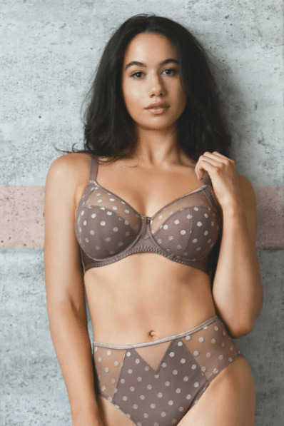 Carmen Polka Dot Underwire Bra B2498 - Taupe