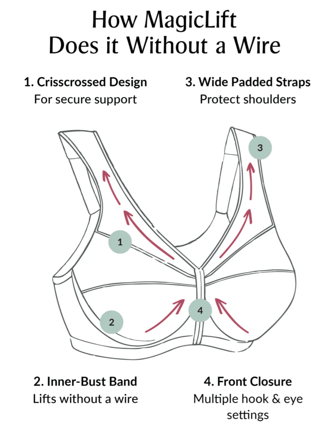 1210 (X) MagicLift Natural Shape Front-Close Bra - Black