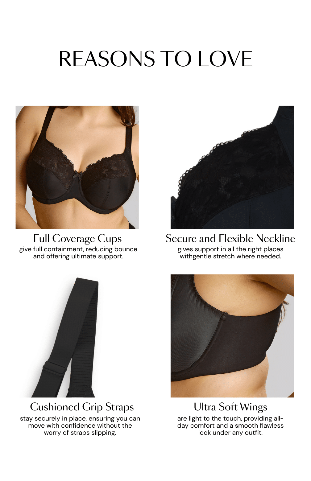 Amara Full Cup Bra 11265 - Black